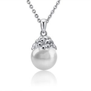 Alamea Sterling Silver Plumeria Pearl Pendant